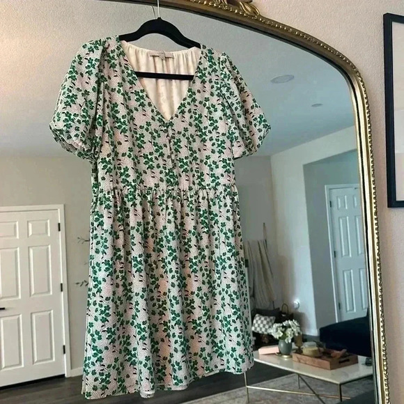 LOFT GREEN FLORAL DRESS - Picture 1 of 7